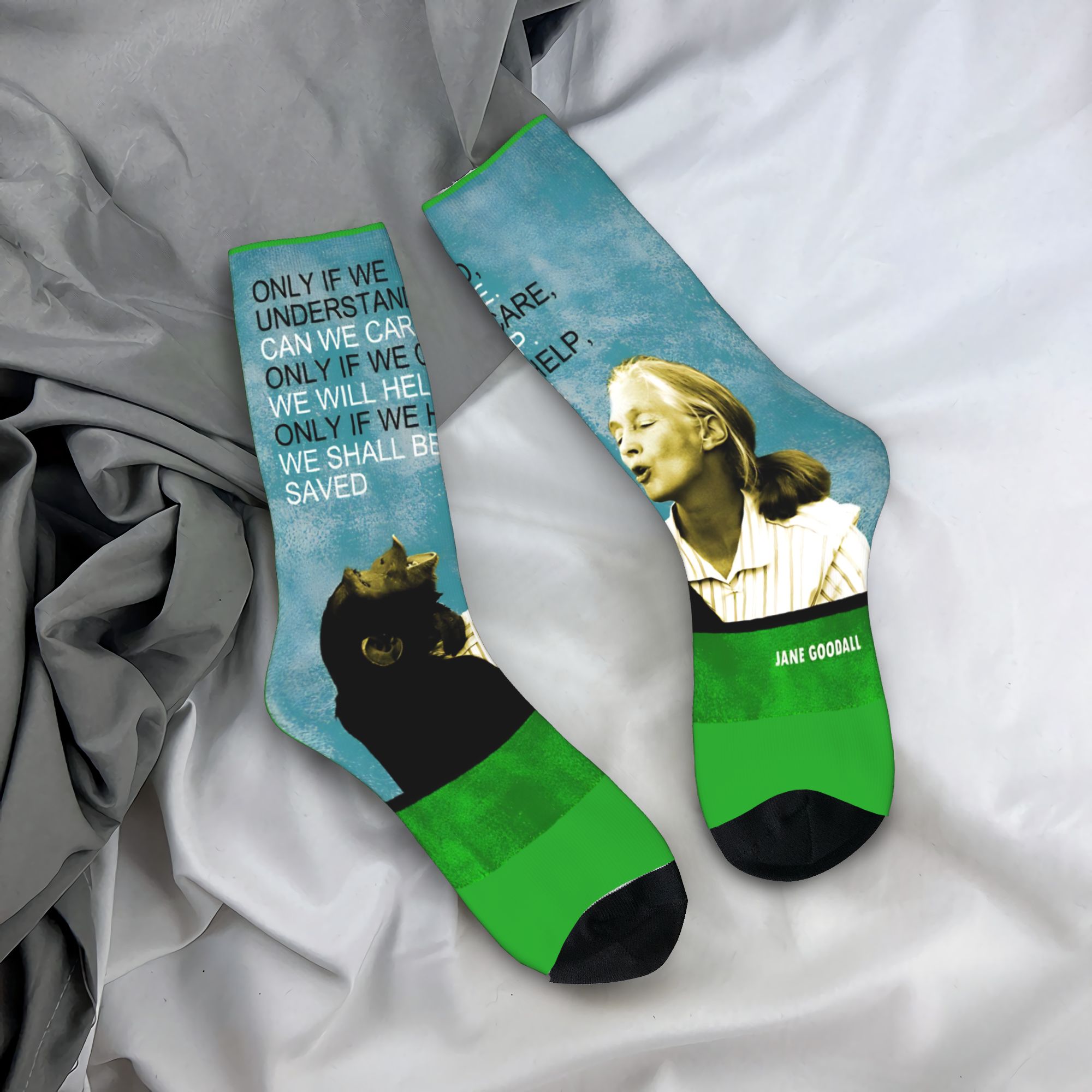 Cycling Quote - Jane Goodall Quote Biology Primatology Stockings