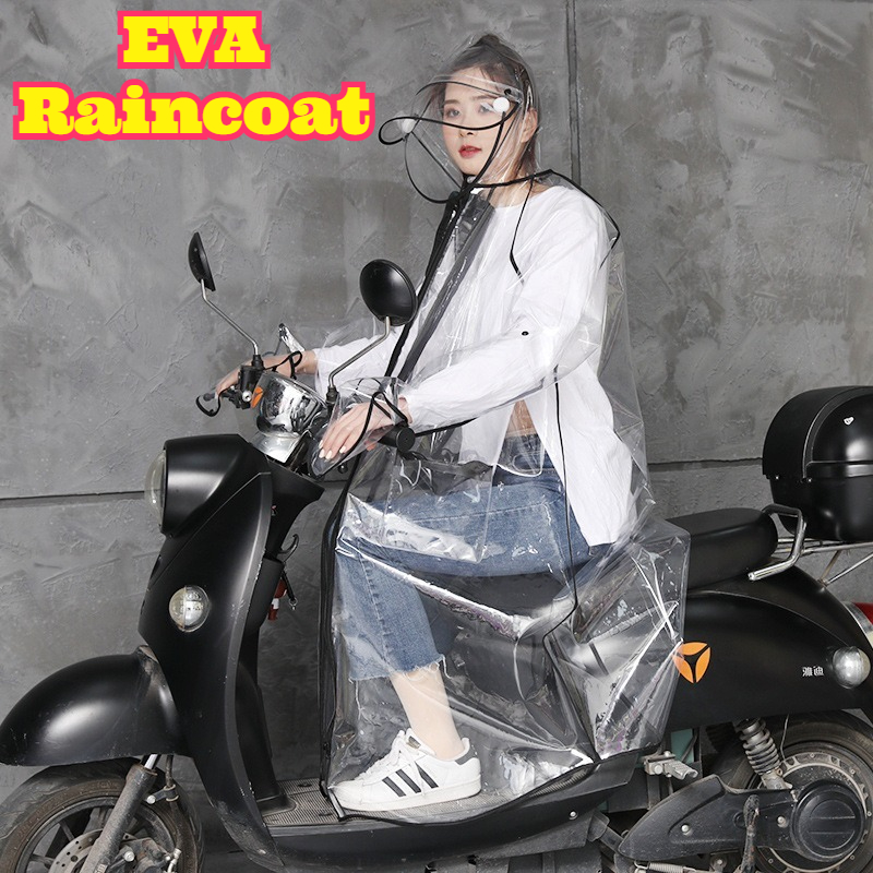 Transparent EVA Rain Poncho Ho - Cycling Commute Rain ulasan dan harga