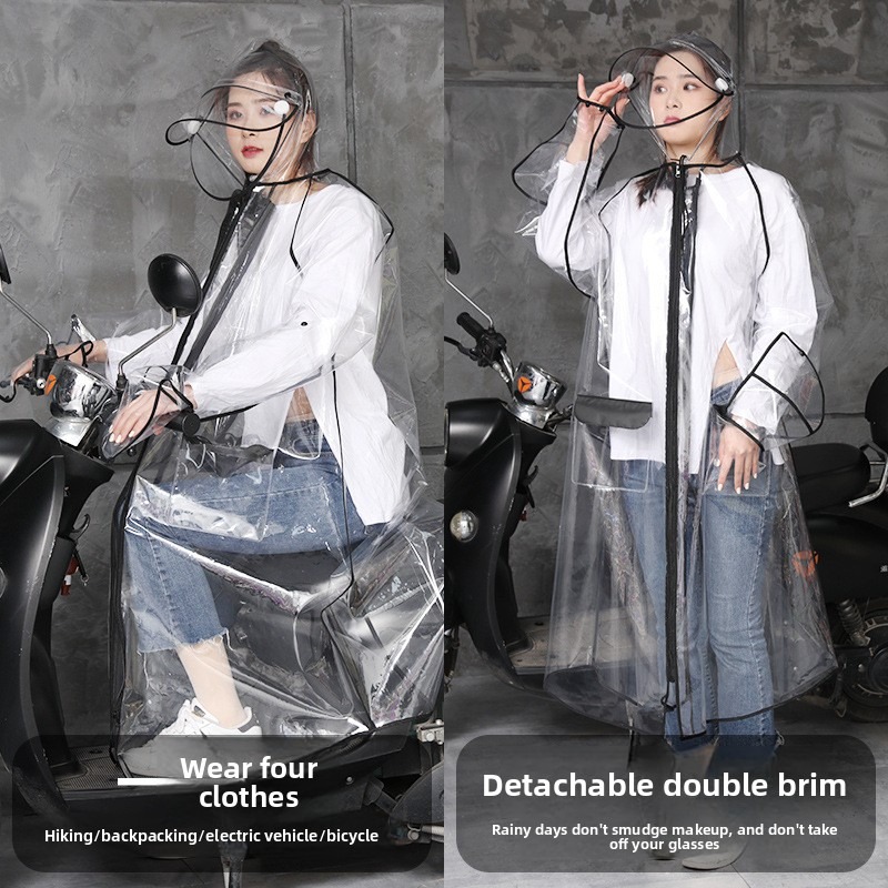 Transparent EVA Rain Poncho Ho - Cycling Commute Rain ulasan dan harga