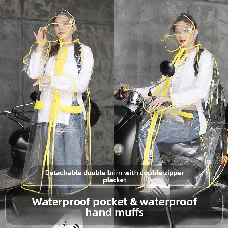 Transparent EVA Rain Poncho Ho - Cycling Commute Rain ulasan dan harga