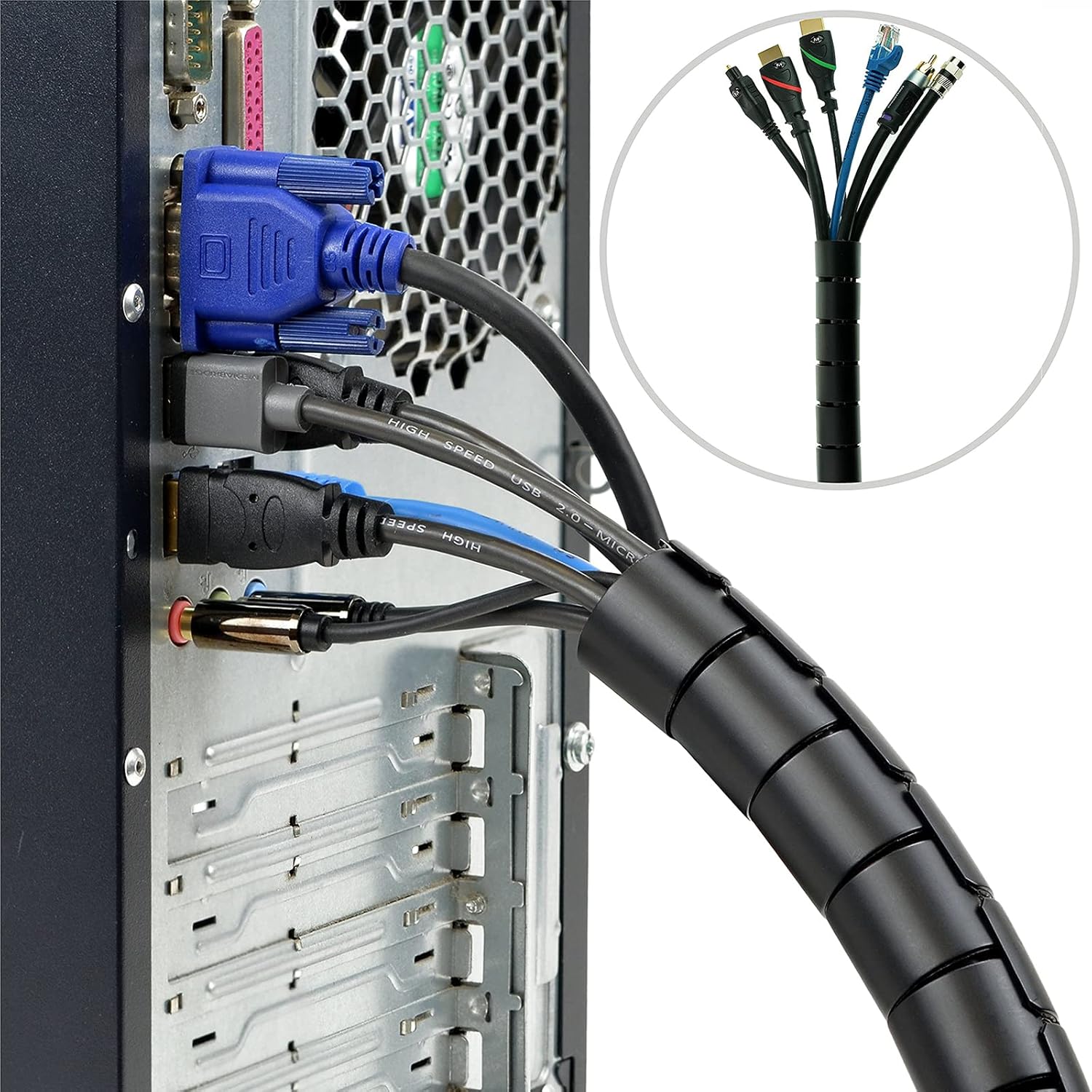 Spiral Cable Wire Wrap Cable W - Cable Lock Flexible ulasan dan harga