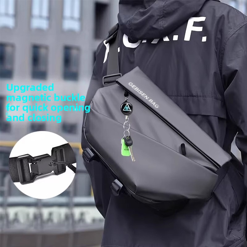 Magnetic Buckle Men Crossbody  - Cycling Commute Bag ulasan dan harga