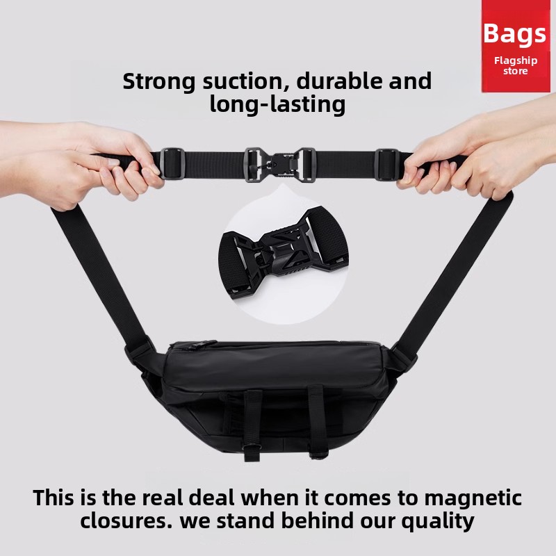 Magnetic Buckle Men Crossbody  - Cycling Commute Bag ulasan dan harga