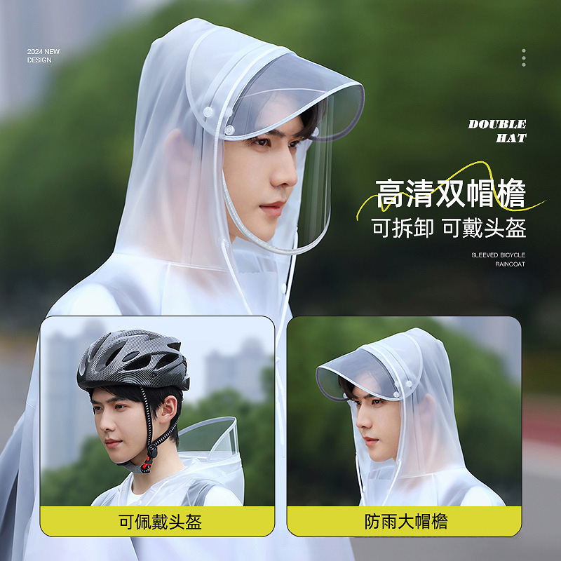 Unisex Bicycle Rain Poncho wit - Cycling Commute Rain ulasan dan harga